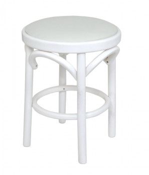 Табурет Венский мягкий (белая эмаль, экокожа белая)