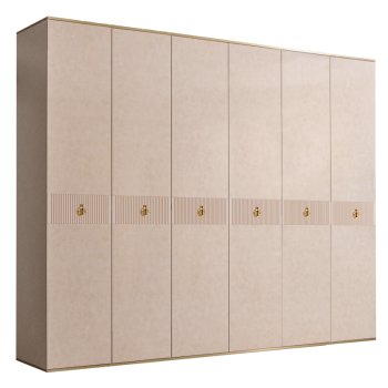 Шкаф 6-ти дверный Римини СОЛО (Латте/Золото) РМШ2/6(s)