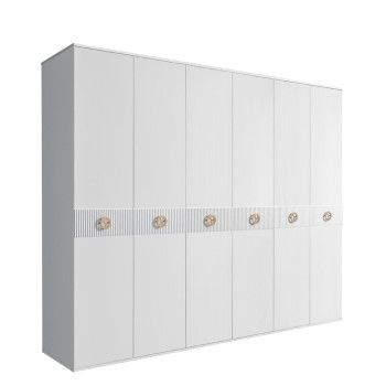 Шкаф 6-ти дв. Bogemia Fillini (Белый/Золото) БМШ2/6(Fi)