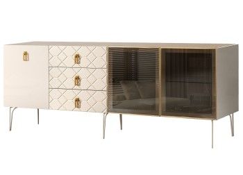 Комод 2.1м Bogemia Farfalle (Слоновая кость) (Novabuk/Золото) БМКМ-5(Fa)[5][10]