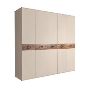Шкаф 5-ти дв. Bogemia Wood Fi (Ваниль/Хром) БМШ2/5(Wo)