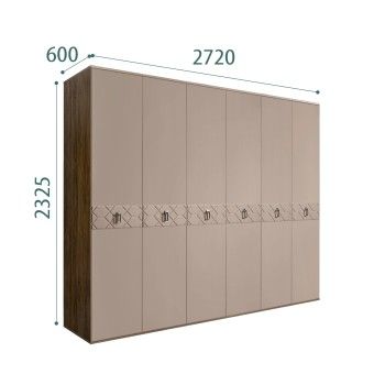 Шкаф 6-ти дв. Bogemia Woodline Fa (Мокка/Хром) БМШ2/6(Fa)