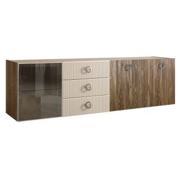 Комод 2.1м Bogemia Woodline Fly Wood Fi (Слоновая кость) (Novabuk/Хром) БМКМ-5[4]