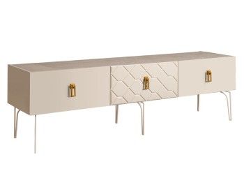 Тумба под телевизор 1.6м Bogemia Farfalle (Слоновая кость) (Novabuk/Золото) БМТ-1(Fa)[10]