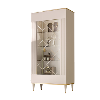 Витрина 2-ств. Римини СОЛО (Слоновая кость/Золото) (Правая) РМВ2-2С(s)