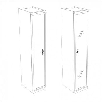 Натали секция 1-ств с зеркалом белый глянец