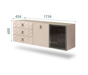 Комод 1.6м Bogemia Fly Farfalle (Ваниль) (Novabuk/Хром) БМКМ-4[5][10]