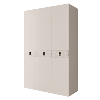 Шкаф 3-х дверный Bogemia Farfalle (Слоновая кость/Черный) БМШ2/3(Fa)