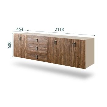 Комод 2.1м Bogemia Fly Wood Fa (Ваниль) (Novabuk/Хром) БМКМ-5