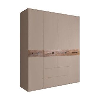 Шкаф 4-х дверный с ящиками, Bogemia Wood Wo (Мокка/Хром) БМШ2/41(Wo)