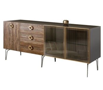 Комод 2.1м Bogemia Wood Fi (Серый) (Lakobel/Золото) БМКМ-5(Wo)[5][10]