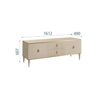 Тумба под телевизор Римини СОЛО (Ваниль/Золото) РМТ-3(s)