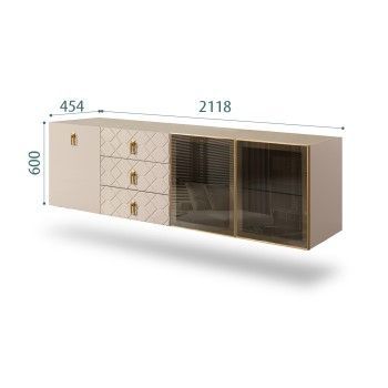 Комод 2.1м Bogemia Fly Fa (Ваниль) (Novabuk/Золото) БМКМ-5[5][10]