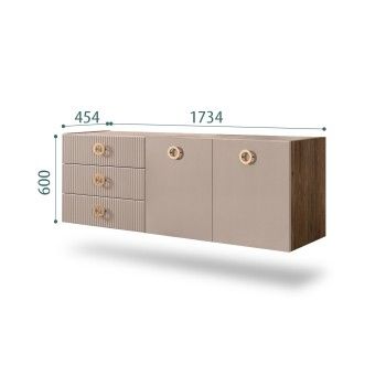 Комод 1.6м Bogemia Woodline Fly Fi (Мокка) (Novabuk/Золото) БМКМ-4