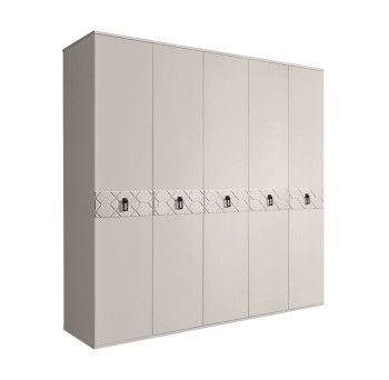 Шкаф 5-ти дв. Bogemia Farfalle (Шелк/Черный) БМШ2/5(Fa)