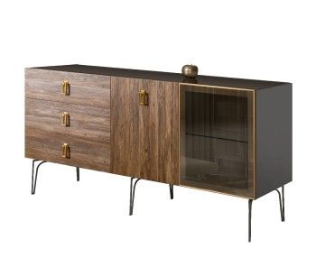 Комод 1.6м Bogemia Wood Fa (Серый) (Lakobel/Золото) БМКМ-4(Wo)[5][10]