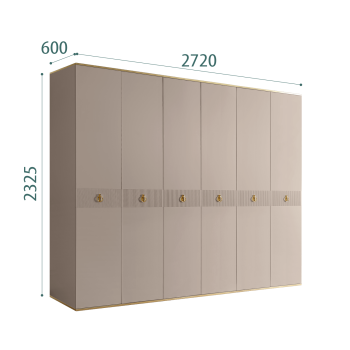Шкаф 6-ти дверный Римини СОЛО (Мокка/Золото) РМШ2/6(s)