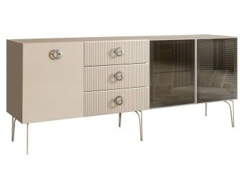 Комод 2.1м Bogemia Fillini (Слоновая кость) (Novabuk/Хром) БМКМ-5(Fi)[5][10]