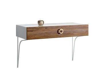 Стол туалетный (консоль) Bogemia Wood Fi (Белый) (Lakobel/Золото) БМСТ-1(Wo)