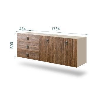 Комод 1.6м Bogemia Fly Wood Fa (Ваниль) (Novabuk/Хром) БМКМ-4