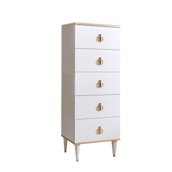 Комод узкий Римини (Белый/Золото) РМКМ-2