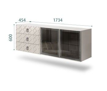 Комод 1.6м Bogemia Fly Farfalle (Шелк) (Novabuk/Хром) БМКМ-4[5]