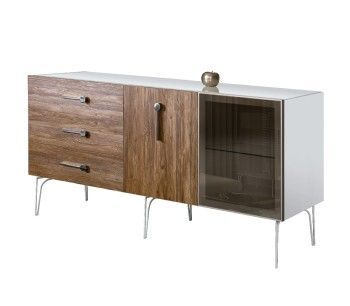 Комод 1.6м Bogemia Wood Wo (Белый) (Lakobel/Хром) БМКМ-4(Wo)[5][10]