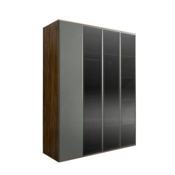 Шкаф 4-х дв. Bogemia Woodline Air (Серый/Серебро) БМШ2/4(3)