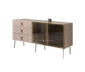 Комод 1.6м Bogemia Farfalle (Мокка) (Lakobel/Золото) БМКМ-4(Fa)[5]