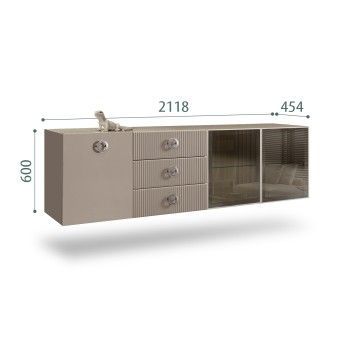 Комод 2.1м Bogemia Fly Fi (Мокка) (Lakobel/Хром) БМКМ-5[5][10]