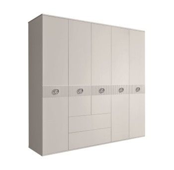 Шкаф 5-ти дверный с ящиками, Bogemia Fillini (Шелк/Хром) БМШ2/51(Fi)