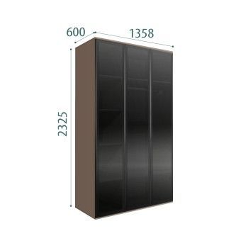Шкаф 3-х дверный Bogemia Air (Мокка/Черный) БМШ2/3(3)
