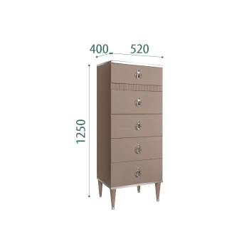 Комод узкий с планкой Римини СОЛО (Мокка/Серебро) РМКМ-2(s) - Выставка м. Марьина роща