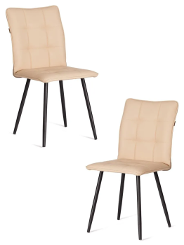 Стул обеденный Bari, LT, экокожа, бежевая, 41х55х89 см