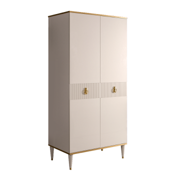 Шкаф-пенал Римини СОЛО (Слоновая кость/Золото) РМП-2(s)