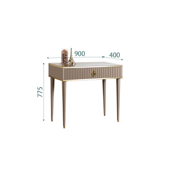 Стол туалетный узкий Римини СОЛО (Мокка/Золото) РМСТ-1(s)[9]
