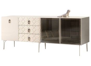 Комод 2.1м Bogemia Farfalle (Слоновая кость) (Lakobel/Хром) БМКМ-5(Fa)[5][10]