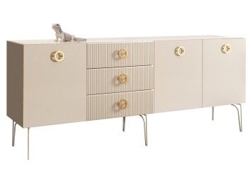 Комод 2.1м Bogemia Fillini (Слоновая кость) (Lakobel/Золото) БМКМ-5(Fi)