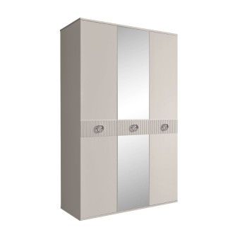 Шкаф 3-х дверный с зеркалом Bogemia Fillini (Шелк/Хром) БМШ1/3(Fi)