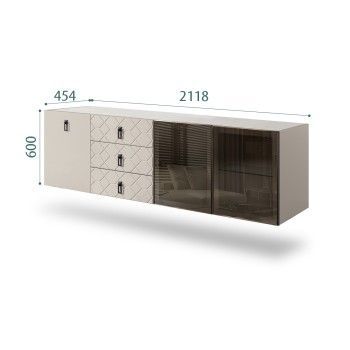 Комод 2.1м Bogemia Fly Fa (Шелк) (Novabuk/Черный) БМКМ-5[5][10]