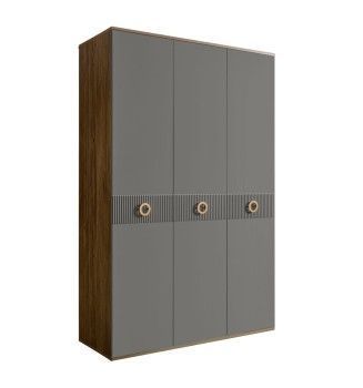 Шкаф 3-х дверный Bogemia Woodline Fi (Серый/Золото) БМШ2/3