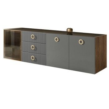 Комод 2.1м Bogemia Woodline Fly Fi (Серый) (Lakobel/Золото) БМКМ-5[4]