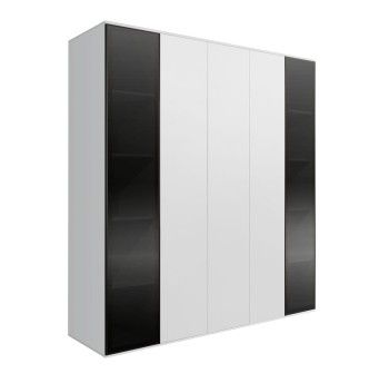 Шкаф 5-ти дв. Bogemia Air (Белый/Черный) БМШ2/5(2)