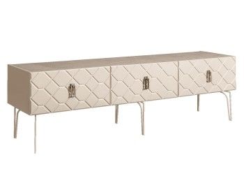 Тумба под телевизор 1.6м Bogemia Farfalle (Слоновая кость) (Novabuk/Хром) БМТ-1(Fa)