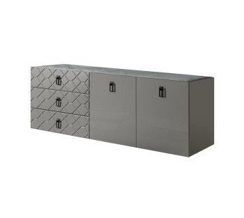 Комод 1.6м Bogemia Fly Farfalle (Серый) (Novabuk/Черный) БМКМ-4