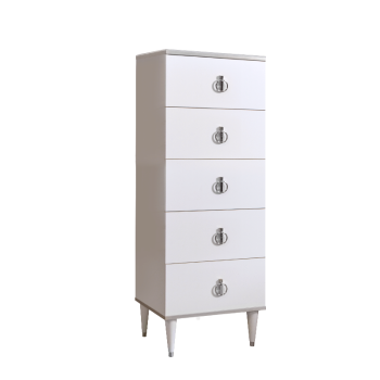 Комод узкий Римини (Белый/Серебро) РМКМ-2