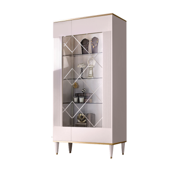 Витрина 2-ств. Римини СОЛО (Белый/Золото) (Правая) РМВ2-2С(s)