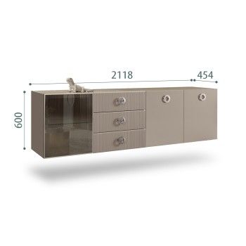 Комод 2.1м Bogemia Fly Fillini (Мокка) (Lakobel/Хром) БМКМ-5[4]