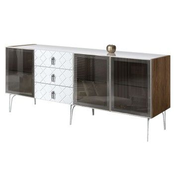 Комод 2.1м Bogemia Woodline Fa (Белый) (Lakobel/Хром) БМКМ-5[5]