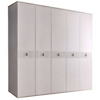 Шкаф 5-ти дверный Римини СОЛО (Белый/Серебро) РМШ2/5(s)